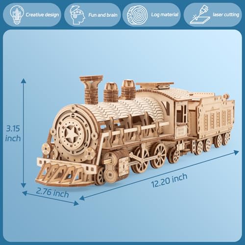 3D Puzzles Luxury Train Wooden DIY Building Model Kit | For Adults, Gifts - style: Luxury Train