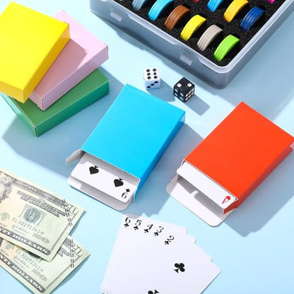 Jexine 50 Pieces Playing Card Box Deck Boxes Empty Playing Case Card Holder Bulk Organize Storage Board Game Box Fits Baseball Trading (Dark Red,Blue,Green,Black,Purple) - color: Dark Red ,Blue,Green, Black , Purple