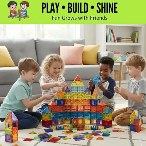Magnetic Tiles 150 PCS with 2 Cars Bases, STEM Magnet Building Tiles for Kids Ages 3-12, Educational Building Magnets Toys, Creative Construction, Preschool Learning & Play for Childs - style: 150 Pieces