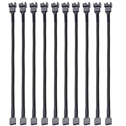 Gebildet 10pcs 4 Pin PWM Fan Extension Power Cable Connector Case Male to Female for Computer Compatible with 4 Pin and 3 Pin PWM Fan - style: PWM (1 to 1)