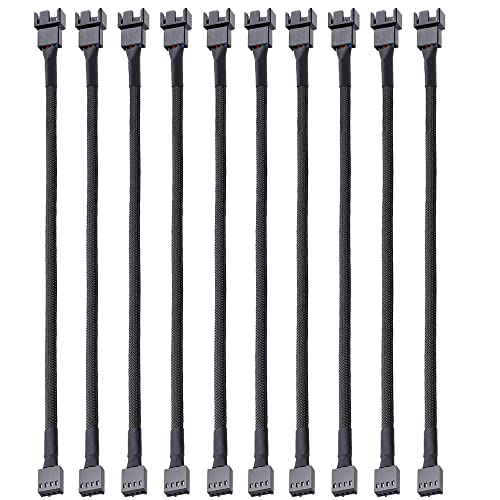 Gebildet 10pcs 4 Pin PWM Fan Extension Power Cable Connector Case Male to Female for Computer Compatible with 4 Pin and 3 Pin PWM Fan - style: PWM (1 to 1)