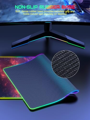 TopMade Wireless Charging Mouse Pad, RGB Gaming Mousepad, 35.4" x 15.8" Extra Large Waterproof Keyboard Desk Pad, Computer Desk Mat, Red Nebula (Includes 20W PD Power Adapter & 6.56ft Woven Cable) - color: RGB Red Nebula-35.4"x15.8"-with Adapter