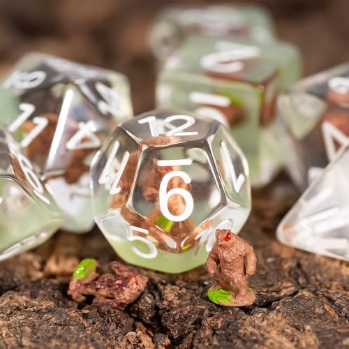 UDIXI 7PCS Polyhedral Dice Set D&D Owlbear DND Dice Set for Tabletop Games | Velvet Storage Bag, DM Gift, for Dungeons and Dragons Role Playing Games Board Games - color: Owlbear