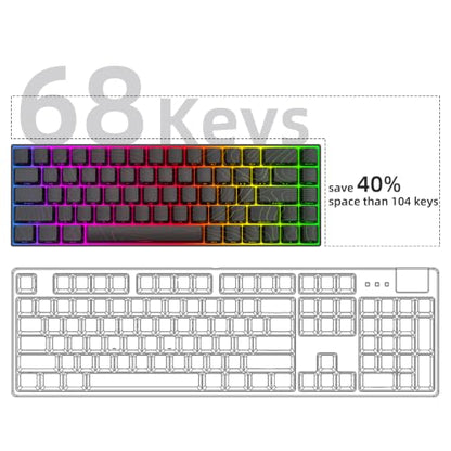 MageGee Portable 60% Mechanical Gaming Keyboard, RGB Backlit Compact 68 Keys Mini Wired Office Keyboard with Red Switches for Laptop PC Mac - Black Contour Lines - color: Black Contour Line/Red Switch