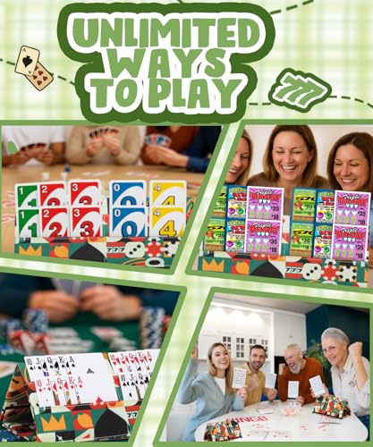 Playing Card Holders for Adults Bingo Pull Tabs Abstract Pattern | Gambling Tickets Card Game Holders for Canasta Poker Bridge Cards Casino - color: Yellow/Green