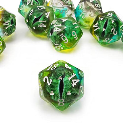 Bescon's Polyhedral Dragon Eye 20 Sides Dice 5pcs Set, Standard Size of 20MM - color: Dragon Eye D20 5pcs Set
