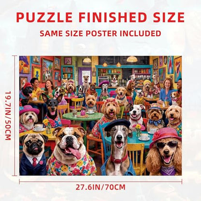 Nattork Jigsaw Puzzles 1000 Pieces for Adults, Families (Dog Coffee) Pieces Fit Together Perfectly - color: Dog Coffee