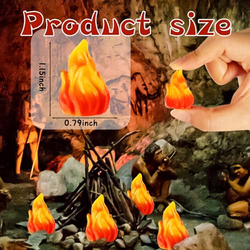 20 Pcs Mini Fake Fire Campfire Miniature Village Campfire Landscape Crafts Christmas Miniature Town Accessories for Mini Christmas Scene Micro Landscape Decor