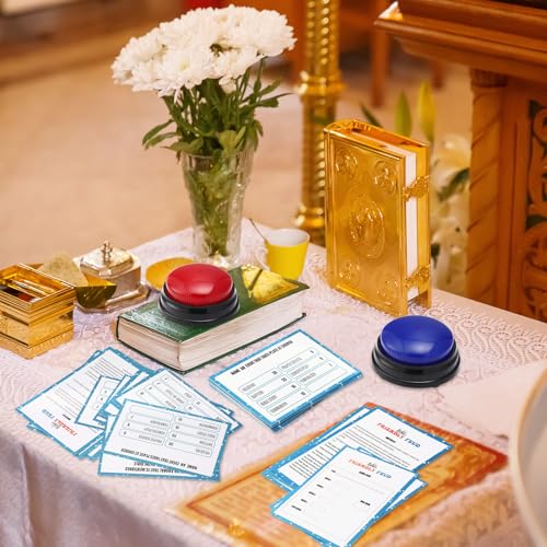 Christian Bible Friendly Feud Game with 2 Answer Buzzers, Religious Feud Card Board Game Night Family Church Group Fun Trivia Quiz for Christmas Easter Party Office Class Team Building - style: Christian