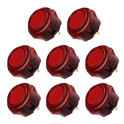 Qanba Gravity KS Mechanical Shafts Silent Pushbutton 30mm Snap-in (Boxed (Clear Red D06(8 pcs) - color: Clear Red D06(8 pcs）