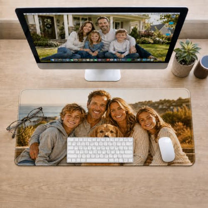 Custom Mouse Pad Custom Desk Mat Personalized Mouse Pad | Multiple Size Options Personalized Photo Text Logo Large Mouse Pad Non-Slip Easy-Clean Keyboard Mat For Office Computer Desk
