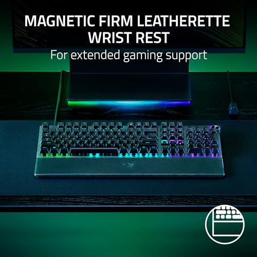 Razer Huntsman V3 Pro Esports Gaming Keyboard, Black | Analog Optical Switches, Snap Tap, Rapid Trigger, Adjustable Actuation, Media Keys & Dial, Doubleshot PBT Keycaps, Wrist Rest - color: Black, size: Full Size, style: 1000 Hz Polling