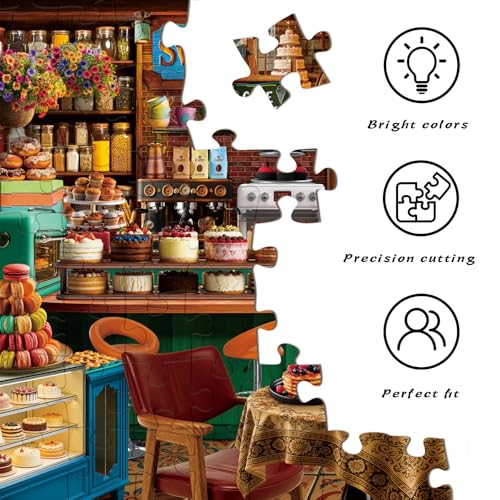 HUADADA Puzzles for Adults 1000 Pieces-Sweet Shop | Eco matte oil print, eye strain relief, tight puzzle piece fit, vibrant colours - color: Sweet Shop