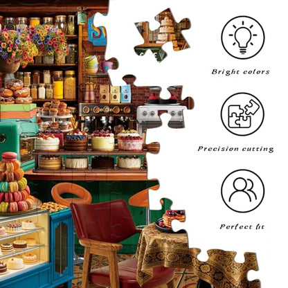 HUADADA Puzzles for Adults 1000 Pieces-Sweet Shop | Eco matte oil print, eye strain relief, tight puzzle piece fit, vibrant colours - color: Sweet Shop