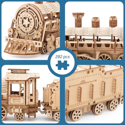 3D Puzzles Luxury Train Wooden DIY Building Model Kit | For Adults, Gifts - style: Luxury Train