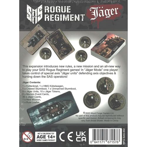 Word Forge Games: SAS Rogue Regiment - Jager Expansion - Strategy Board Game, WWII Stealth Action Game, Military Theme, Ages 14+, 1-4 Players, 60 Min - style: Jäger