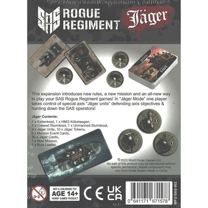 Word Forge Games: SAS Rogue Regiment - Jager Expansion - Strategy Board Game, WWII Stealth Action Game, Military Theme, Ages 14+, 1-4 Players, 60 Min - style: Jäger