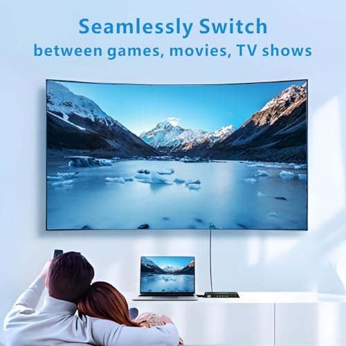 8K HDMI Switch 4 in 1 Out 4K@120Hz HDMI Switcher Support HDR10+, Dolby Vision, Dolby Atmos, VRR, ALLM, CEC