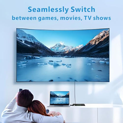 8K HDMI Switch 4 in 1 Out 4K@120Hz HDMI Switcher Support HDR10+, Dolby Vision, Dolby Atmos, VRR, ALLM, CEC