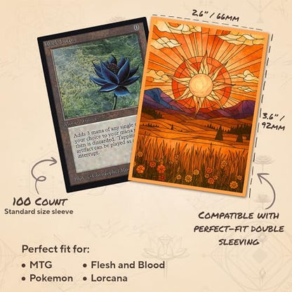 Stained Glass Plains MTG Card Sleeves (Smooth) - 104 Count Standard Size TCG Sleeves - Compatible with Magic The Gathering - Double Sleeving - Original Art Design, Premium Protection - color: Stained Glass Plains