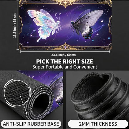 for MTG Playmat, for TCG Play Mat, 24 x 14 inches, Magic Game Card Mat Commander Playmat,Trading Card Inked Game Mat,Battle Game Rubber Non-Slip Mat - Butterfly - color: Butterfly