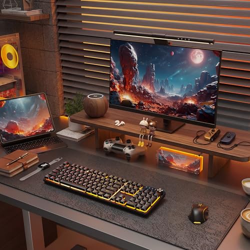 Redragon K521WL Wireless Gaming Keyboard with Knob, Tri-Mode BT/2.4G/USB-C RGB Mechanical Feeling Keyboard with Multimedia Keys, 4000mAh Battery, Anti-Ghosting, Compatible with PC - Upgrade - color: Jet Black