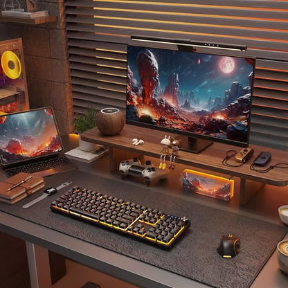Redragon K521WL Wireless Gaming Keyboard with Knob, Tri-Mode BT/2.4G/USB-C RGB Mechanical Feeling Keyboard with Multimedia Keys, 4000mAh Battery, Anti-Ghosting, Compatible with PC - Upgrade - color: Jet Black