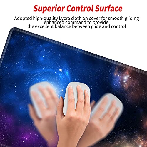 Galaxy Mouse Pad Gaming 31.5x15.75 inch Desk Mat Large Mousepad XXL Extended Computer Mat Non Slip Office Work Home - color: Galaxy, size: 31.5''x15.75''