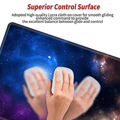 Galaxy Mouse Pad Gaming 31.5x15.75 inch Desk Mat Large Mousepad XXL Extended Computer Mat Non Slip Office Work Home - color: Galaxy, size: 31.5''x15.75''