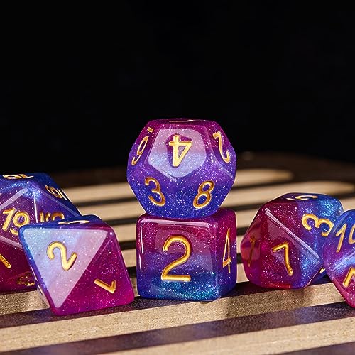 7PCS DND Dice Bisexual-Pride Polyhedral Dice Set D&D Homosexual Flag for RPG and Other Tabletop Games - color: Flag-bisexual-pride