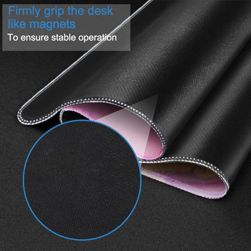 Extra Large Mouse Pad 31.5 x 11.8 in, Gaming Mousepad with Stitched Edges, Premium Microfiber Cloth Surface, Waterproof Non-Slip Base Keyboard Desk Mat for Home Office Gaming, Marble Pink - color: Marble Pink, size: 31.5L x 11.8W inches