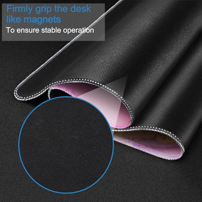 Extra Large Mouse Pad 31.5 x 11.8 in, Gaming Mousepad with Stitched Edges, Premium Microfiber Cloth Surface, Waterproof Non-Slip Base Keyboard Desk Mat for Home Office Gaming, Marble Pink - color: Marble Pink, size: 31.5L x 11.8W inches