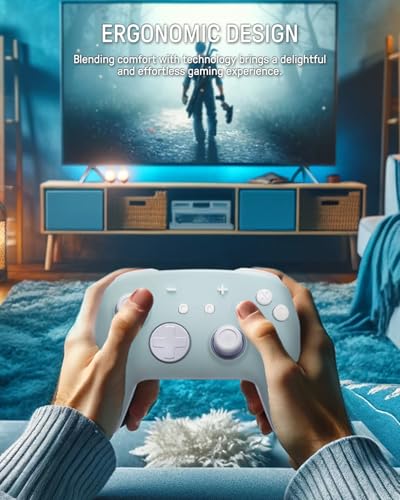 FUNLAB [Luminous Pattern] Switch Pro Controller Wireless Compatible with Switch/OLED/Lite, Firefly Bluetooth Remote Gamepad with 7 LED Colors/Paddle/Turbo/Motion Control - Cyan - color: Z-Teal