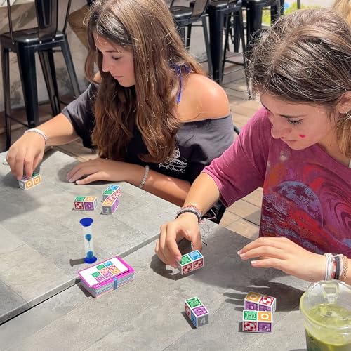 Funwares Match Frenzy: Portable Pattern Matching Puzzle Game, Family Mini Board Games, Perfect for Travel & Home Play, Road Trip Activities for Kids and Adults, Quick Set-Up - Speed Edition - style: 2-Player