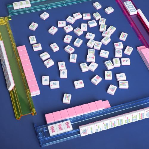 1.2”American Mahjong Tile Set, 166 Mahjong Game Set with Pink Color (Tiles Only, No Racks and Other Accessories) - color: Pink