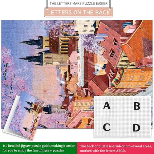 HUADADA-Prague at Sunset-Jigsaw Puzzles for Adults 1000 Pieces, Interlock Perfectly No Dust, Impossible Difficult Hard Fun 1000 Piece Jigsaw Puzzles for Adults-1:1 Poster - color: Prague at Sunset