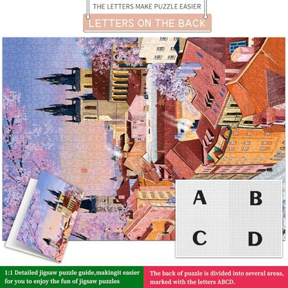 HUADADA-Prague at Sunset-Jigsaw Puzzles for Adults 1000 Pieces, Interlock Perfectly No Dust, Impossible Difficult Hard Fun 1000 Piece Jigsaw Puzzles for Adults-1:1 Poster - color: Prague at Sunset