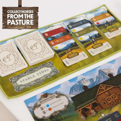 Stable Times Family Card Game with Real Horses | Cozy Board Game for Kids and Adults, Great for Family Game Night, Ages 8+, 1-5 Players, 20-30 Minutes