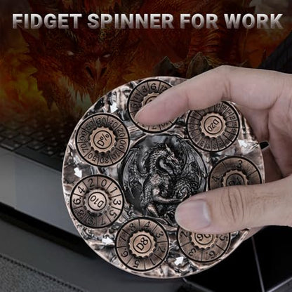 Spinner DND Dice,Metal D&D Dice Set with Gift Box for Role Playing Games | Ideal Present For Gamers DM,Solid Metal Material, Heavy Hand Feel, Wear-Resistant And Long Service Life,Antique Red Copper - color: Antique Red Copper