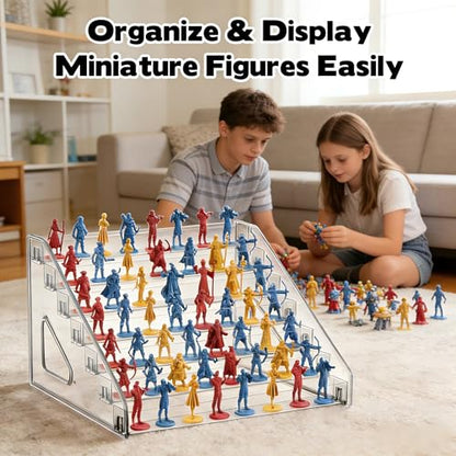 7-Tier Miniatures Storage Case Clear Acrylic Storage and Miniature Display Case Sturdy Miniature Storage Carrying Figure Case Miniatures Display Holder Compatible with D&D, 40k and More(Case Only)