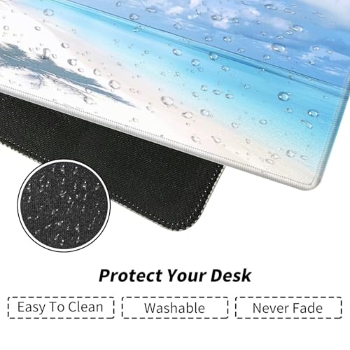 White Sandy Beach for MTG & TCG Playmat Mouse Pad,BFDHGQZC 24" x 14" Game Mat for MTG/RPG/CCG Trading Card Game Playmats Table Mat Perfect for Card Games Video Games Computer Office - color: White Sandy Beach