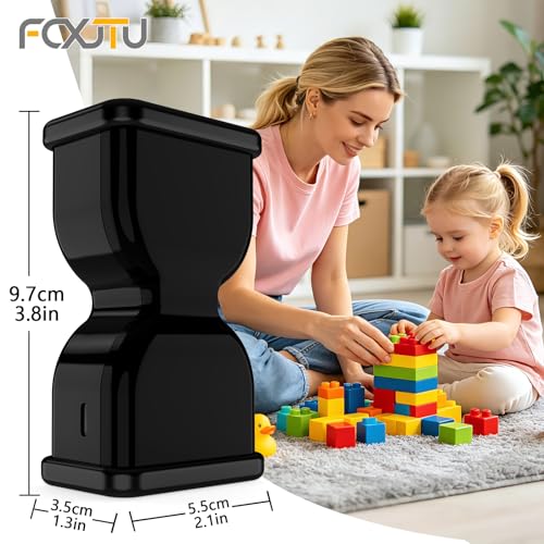 Digital Hourglass Timer, Sand Timer Rechargeable Visual Pomodoro Timers with On/Off Alarm Volume & LED Display, Desk Flip Timer for Study,Work, Kitchen (Black) - color: Black