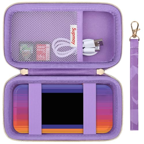 Supmay Hard Travel Case for My Arcade Data East Pocket Player, Portable Video Game System Handheld Game Protection Case with Mesh Pocket for Batteries and USB-C Cable, Purple - color: Purple Cube