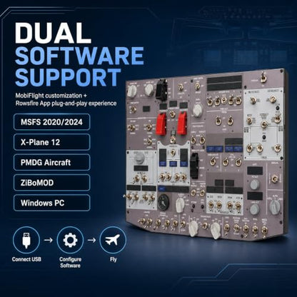 XMalNexity B107 B737 Flight Simulator Overhead Panel for MSFS 2020 2024 Xplane 12, Backlit Aluminum Housing OVHD with Auto-Return Switches, Compatible with PMDG ZiboMod iFly, Home Cockpit