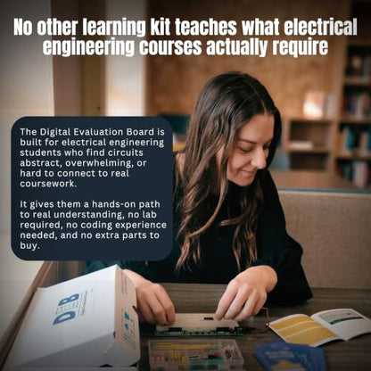 DEB-1002 Solderless Circuit Prototyping for Electrical Engineering Students | 20 Logic IC Chips, 140-Piece Solid Core Wiring, Self-Contained Platform Designed, Hands-On STEM College Prep Learning System