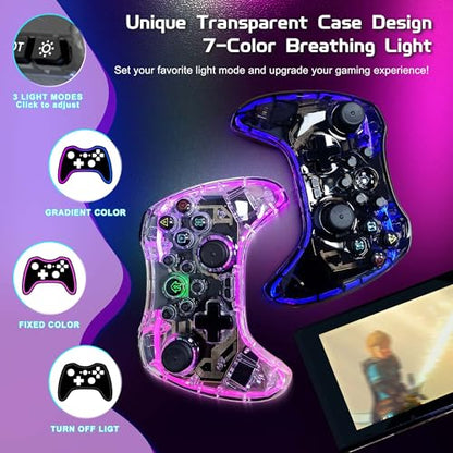 Joso RGB Wireless Mobile Gaming Controller for iPhone, Android, iPad, Tablet, PC, Phone Controller with Phone Clip Supports Cloud Game, COD, Genshin Immpact, Remote Player Gamepad with 2 Back Buttons - color: Black RGB