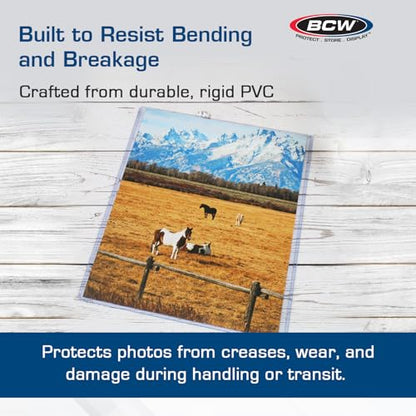 BCW 8x10 Toploader Holder - 25 Count | Rigid PVC, Non-Toxic, Crystal Clear Photocard Sleeves| 8x10 Plastic Sleeves for Prints | Hard Plastic Top Loader Sheet Protectors to Showcase Pictures