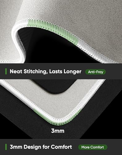 ALOANES Non-Slip Extended Mouse Pad Office&Home Desk Mat Stitched Edge | Beige Waterproof Jacquard Mousepad for Keyboard, Computer Gaming 31.5"x11.81"x0.12" - color: Beige, size: 31.5L x 11.8W inches
