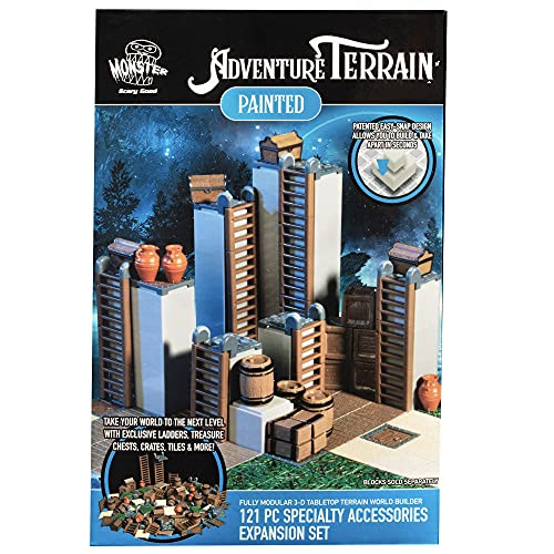 Monster Adventure Terrain 3D Interchangeable Builder System - 121pc Painted Specialty Accessories Set - Build Modular Worlds in a Snap & Elevate Your Campaign - Compatible with DND Dungeons & Dragons - color: Specialty Accessories & Tiles
