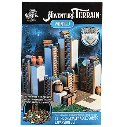 Monster Adventure Terrain 3D Interchangeable Builder System - 121pc Painted Specialty Accessories Set - Build Modular Worlds in a Snap & Elevate Your Campaign - Compatible with DND Dungeons & Dragons - color: Specialty Accessories & Tiles